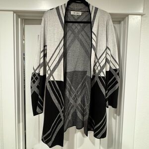 Jones Studio black and white geometric long cardigan